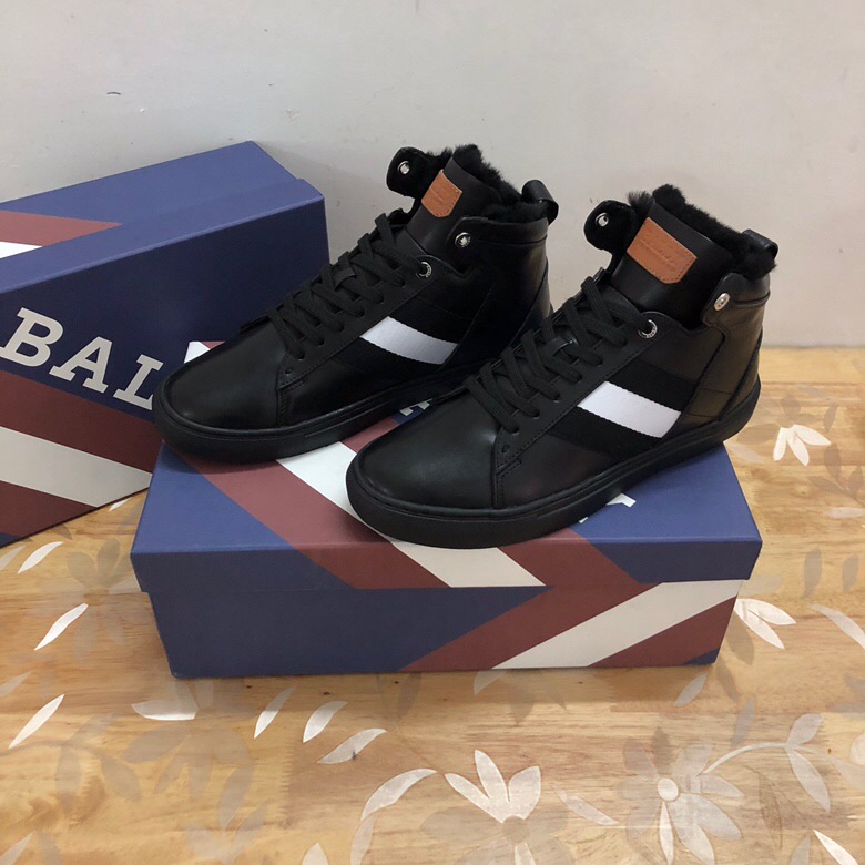 BALLY 발리 송아지가죽 하이탑 트레이너 블랙 스니커즈, HEDERN MEN\'S CALF LEATHER HIGH-TOP TRAINER IN BLACK