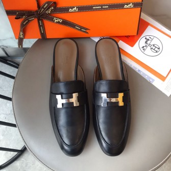 HERMES 에르메스 트로카데로 뮬 블랙 H201083Z 04360