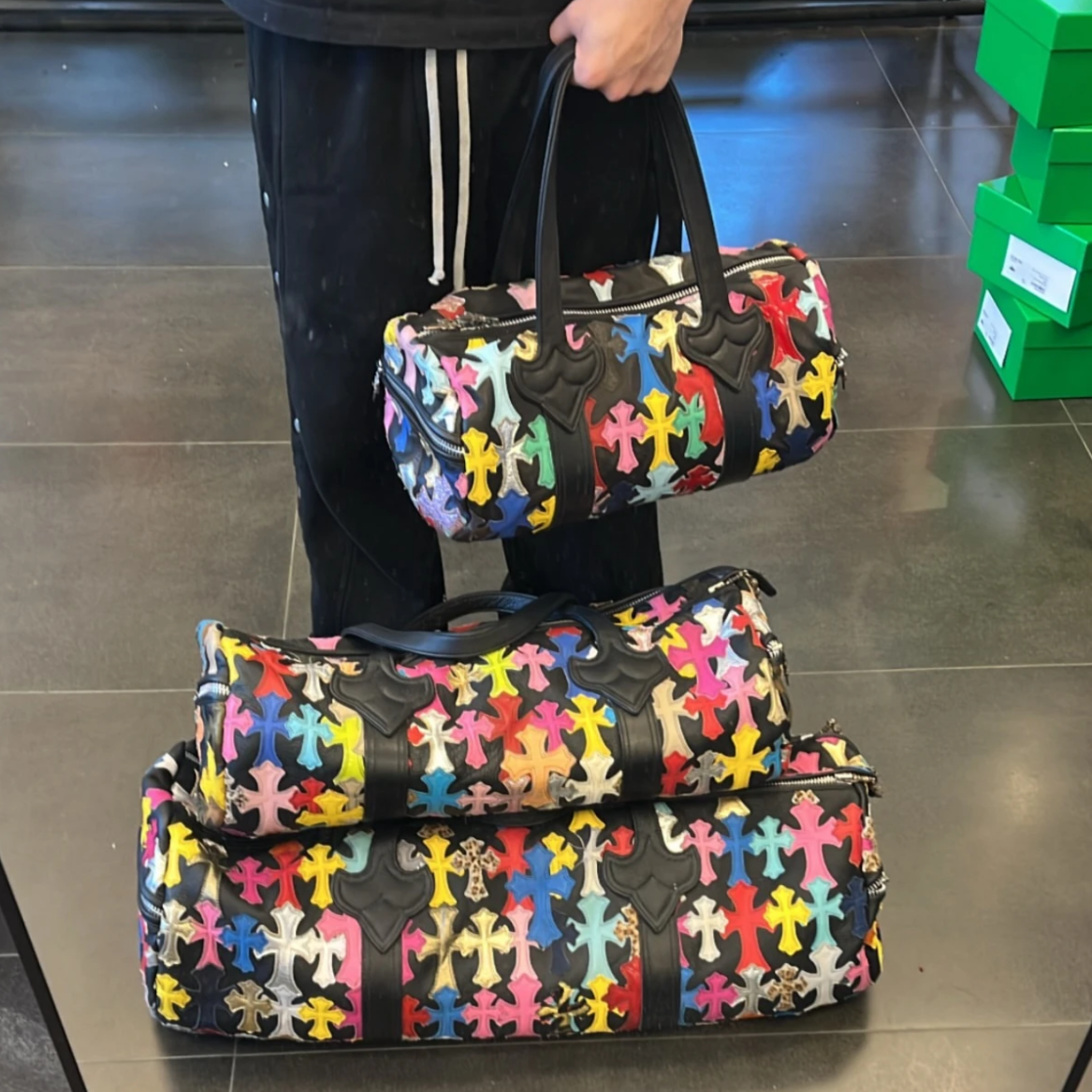 CHROME HEARTS 크롬하츠 멀티컬러 가죽 Duffle Bag 더플백 #25932359 (주문제작 7일소요)