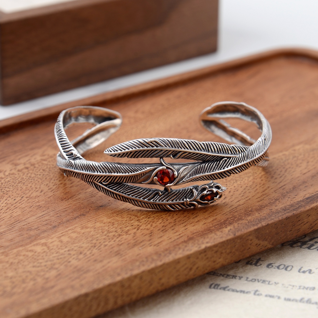 GORO’S 고로스 925실버 깃털 브레이슬릿 (팔찌) #