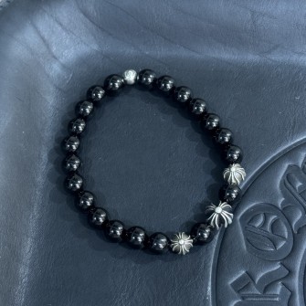 CHROME HEARTS 크롬하츠 흑요석 비즈 팔찌 #181325123