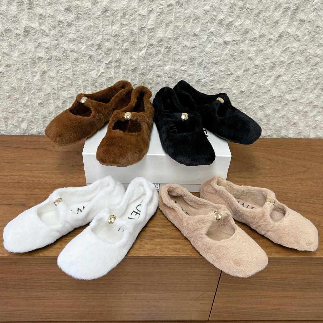 LOEWE 로에베 Pebble 울 발레리나 슈즈 #1735618