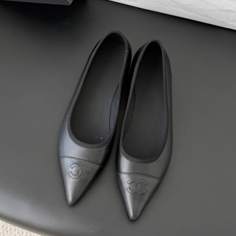 CHANEL 샤넬 포인티드 토 플랫 슈즈 #21206123