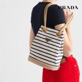 PRADA 프라다 스트라이프 패브릭 미니 파우치 (2칼라) 1BE082