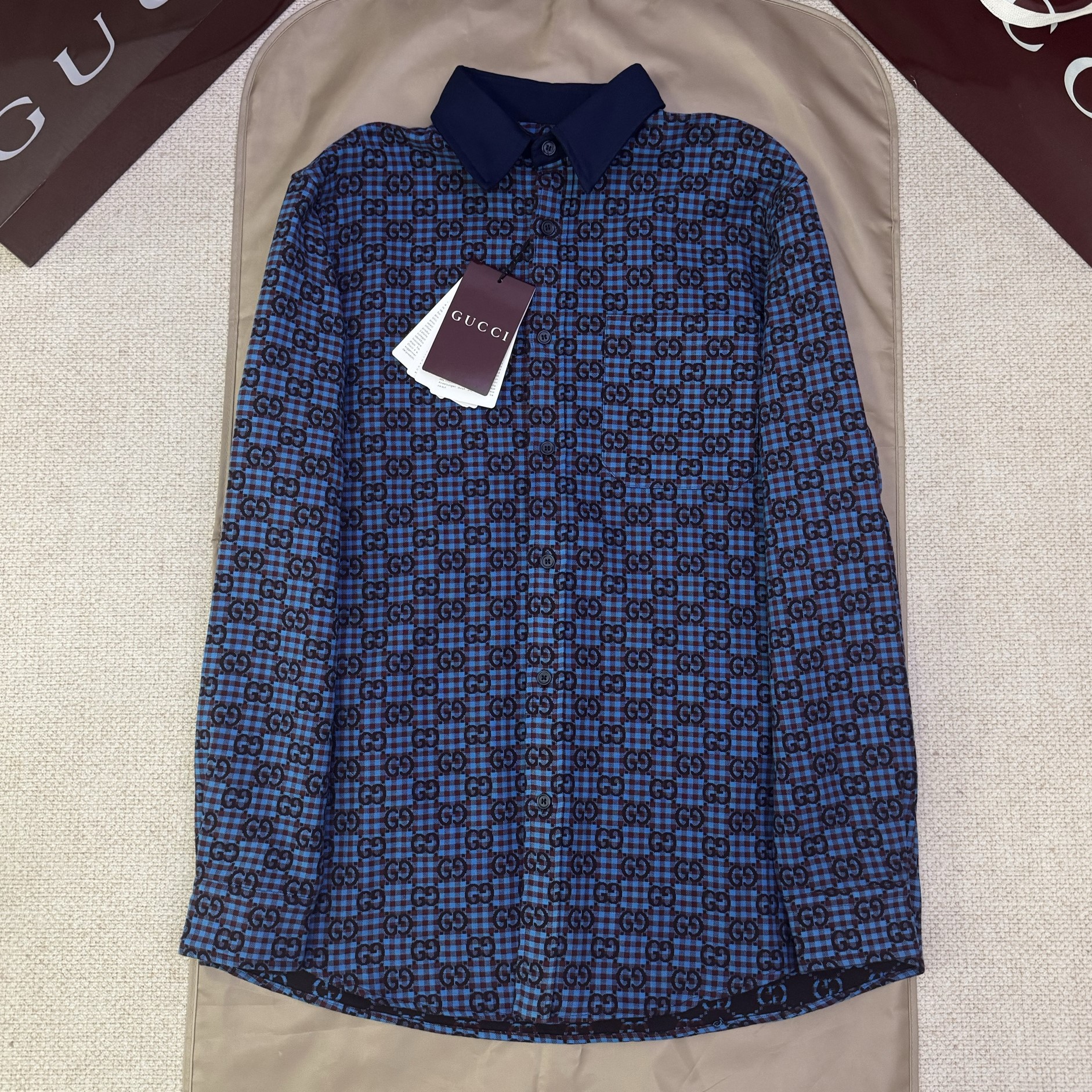 GUCCI 구찌 Vichy GG 자카드 셔츠 #1766225