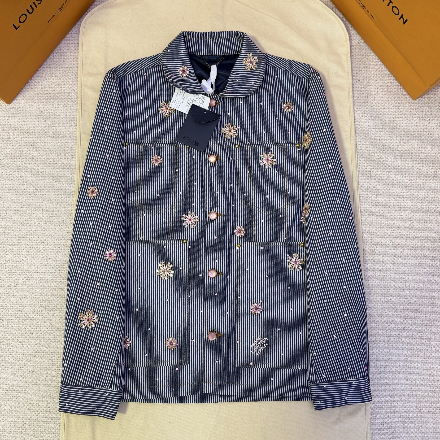LOUIS VUITTON 루이비통 스트라이프 패턴 워크웨어 재킷 #1827632
