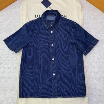 LOUIS VUITTON 루이비통 쇼트 슬리브드 데님 셔츠 1AHVVK