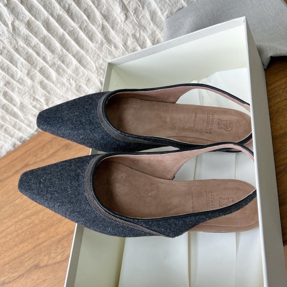 Brunello Cucinelli 브루넬로 쿠치넬리 레더 발레리나 슈즈 #14596315