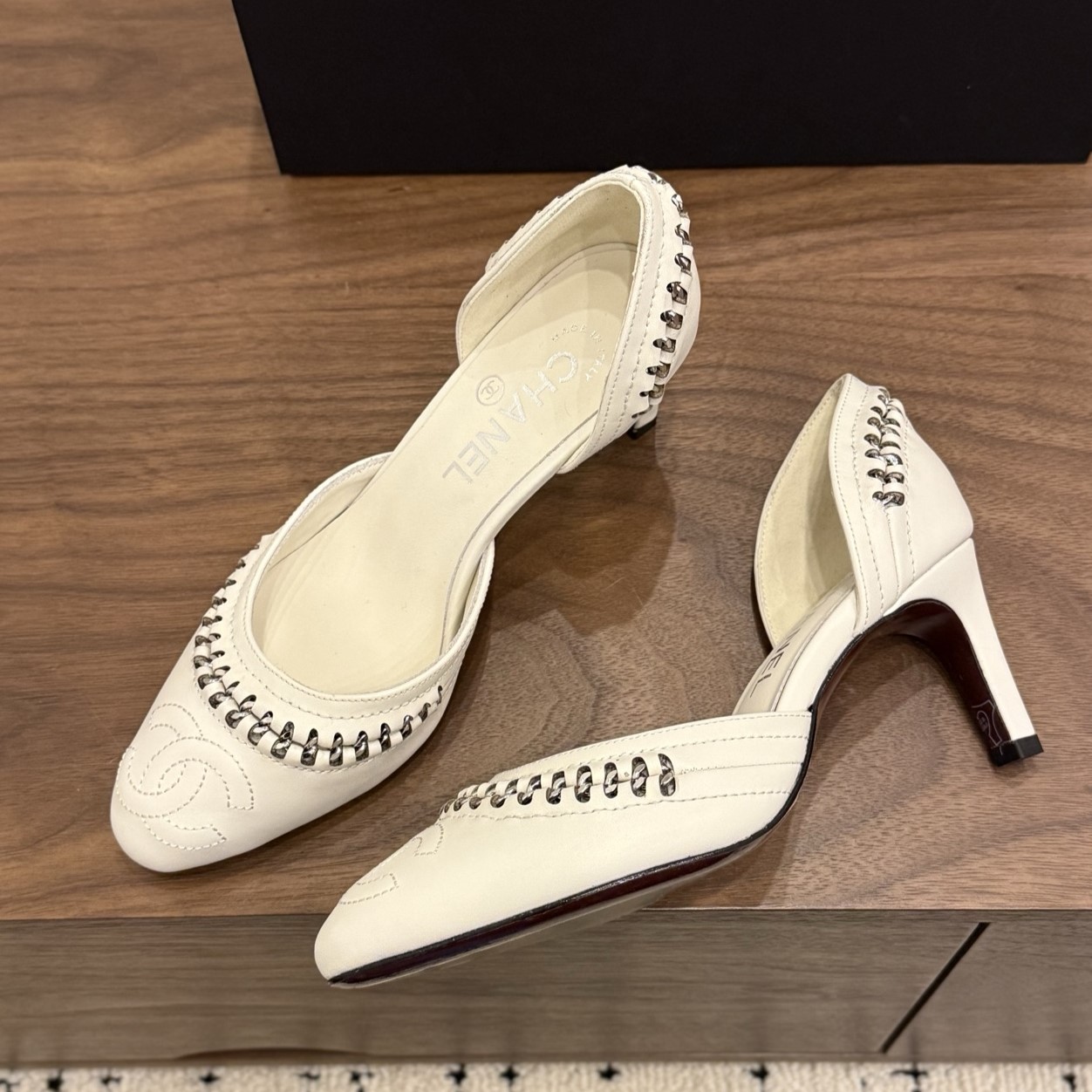 CHANEL 샤넬 체인 디테일 슬링백 힐 #18106315