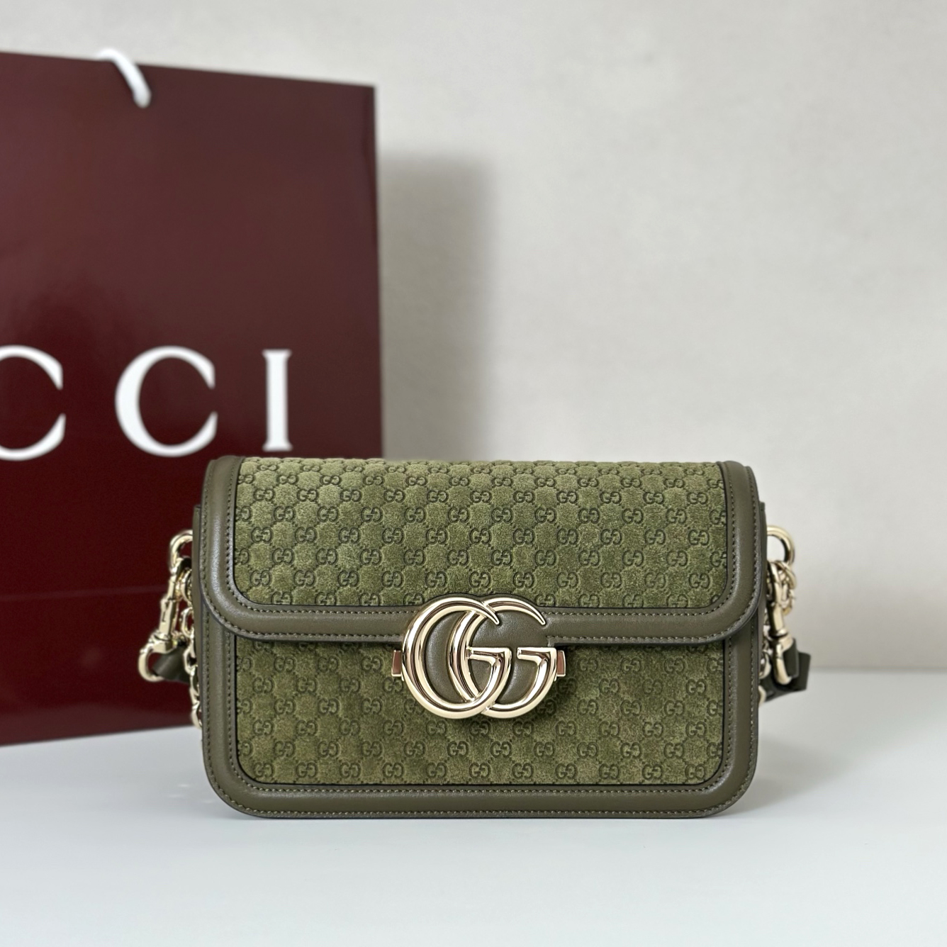 GUCCI 구찌 고 스몰 숄더백 포레스트 그린 숄더백 #826761