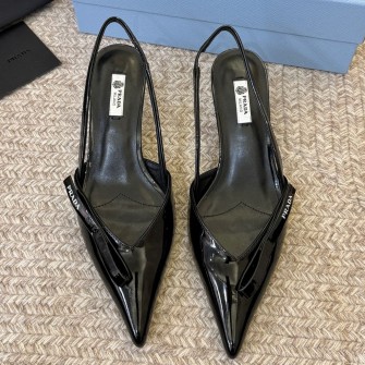PRADA 프라다 페이턴트 가죽 슬링백 펌프스 #17356317