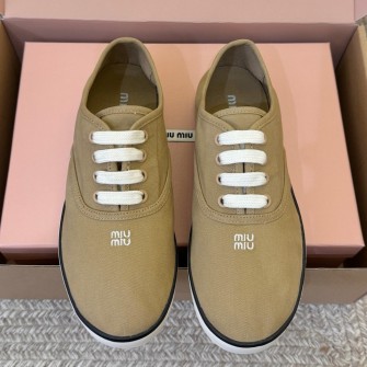 MIU MIU 미우미우 크리스탈 장식 캔버스 로우탑 스니커즈 #1826317