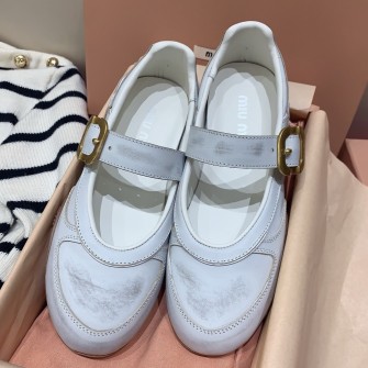 MIU MIU 미우미우 버클 짐나지움 가죽 발레리나 #18236317
