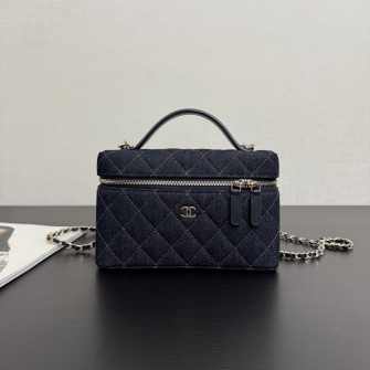 CHANEL 샤넬 데님 코스메틱 케이스 베니티백 #16120318