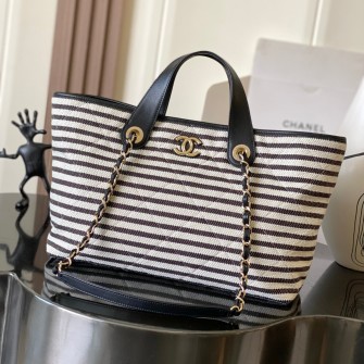 CHANEL 샤넬 26C 크루즈 스트라이프 쇼퍼백 46cm (4칼러) #AS6007