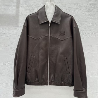 MIUMIU 미우미우 가죽 블루종 재킷 #15396326