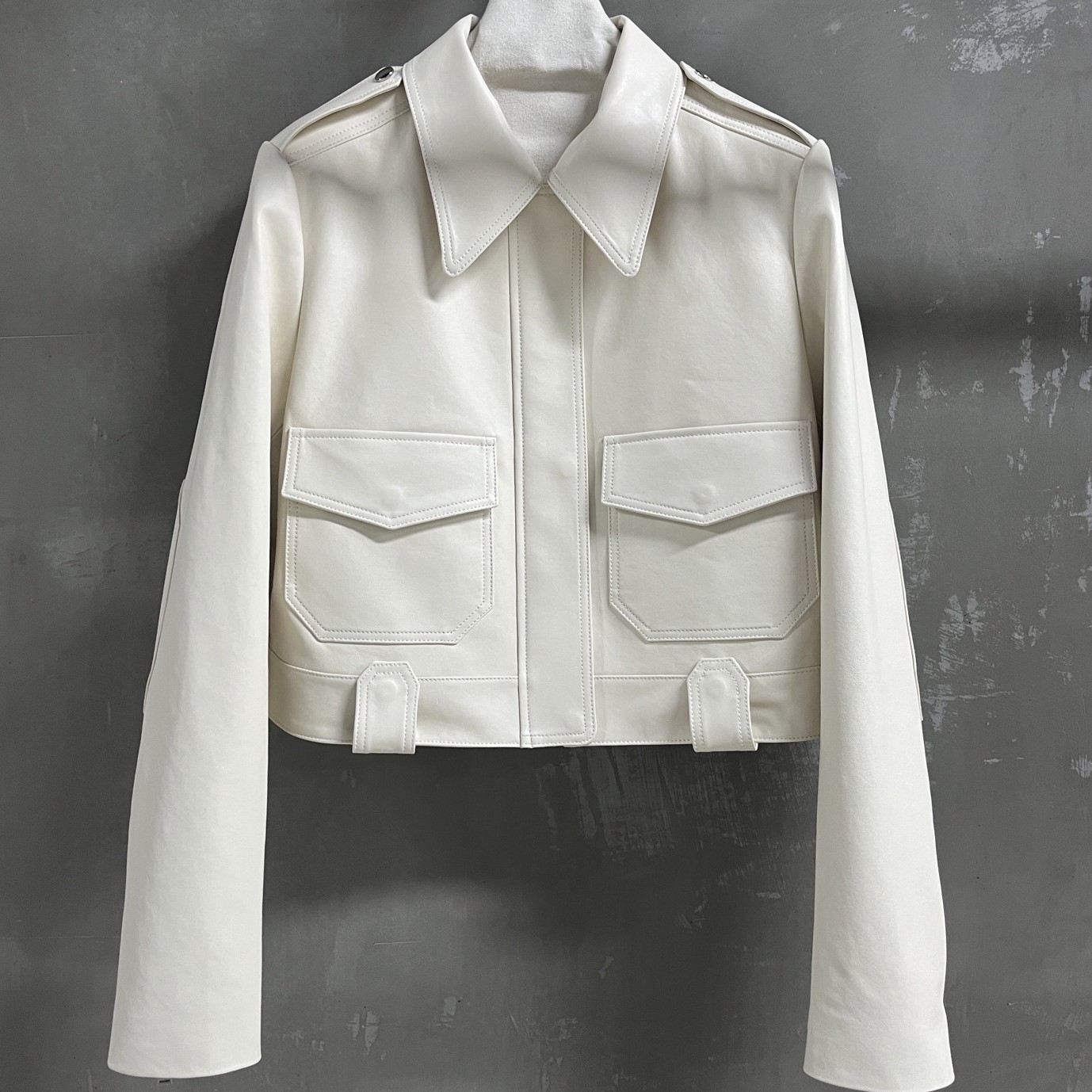 Khaite 케이트 포켓 가죽 자켓 #17186326