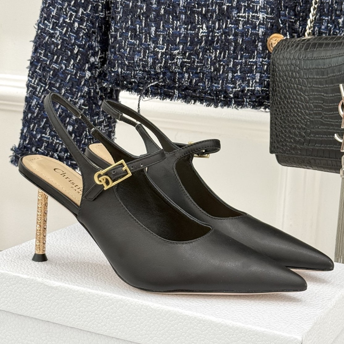 DIOR 디올 가죽 슬링백 펌프스 #18316326