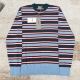 DIOR 디올 롱 슬리브 티셔츠, 오버사이즈 핏 블루 스트라이프 코튼 니트 (Long-Sleeved T-Shirt, Oversized Fit Blue Striped Cotton Knit)  693M606A7032_C580