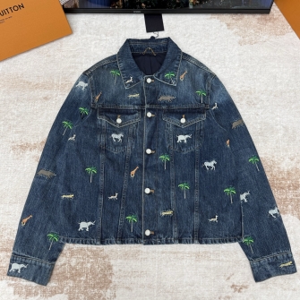 LOUIS VUITTON 루이비통 LV x 더 다즐링 리미티드 엠브로이더드 롱 슬리브드 데님 셔츠 1AJUYK