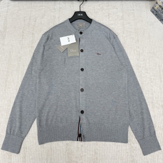 DIOR 디올 가디건, 피티드 실루엣 블루 캐시미어 코튼 니트 693M201A0029_C583