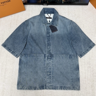 LOUIS VUITTON 루이비통 쇼트 슬리브드 데님 워크웨어 셔츠 1ABLDI