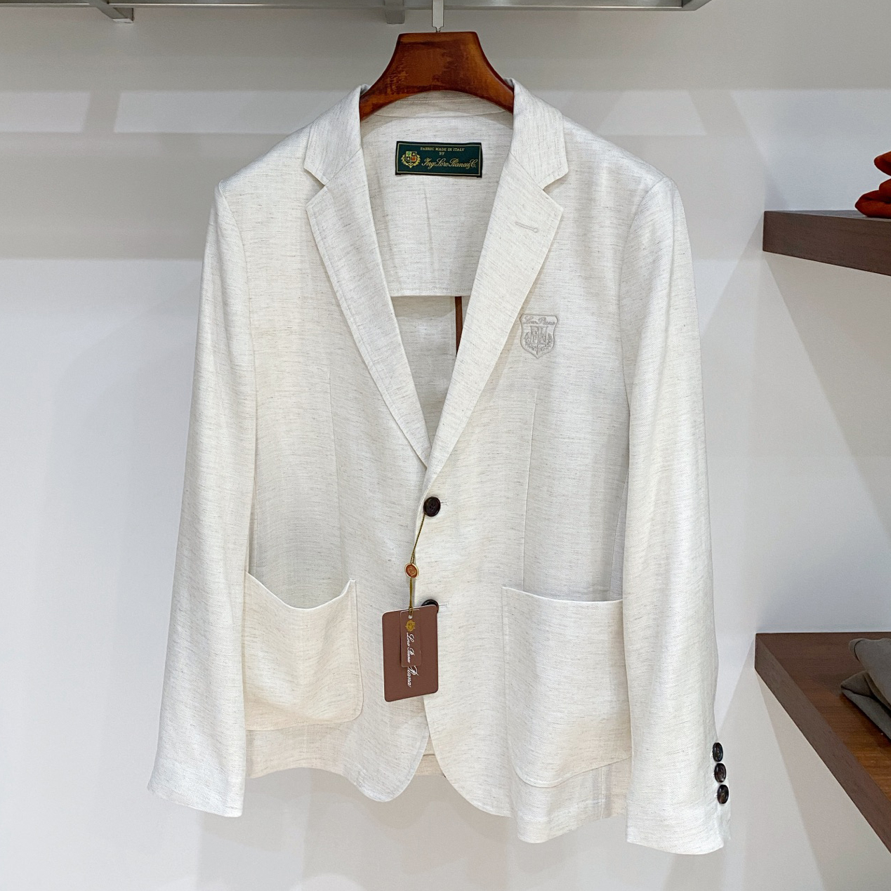 LORO PIANA 로로피아나 Crest-embroidered Blazer 재킷 #14540421
