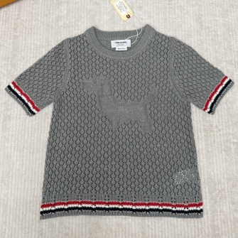 THOM BROWNE 톰브라운 아일렛 니트 헥터 인타르시아 반팔 스웨터 #23506422