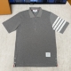 THOM BROWNE 톰브라운 코튼 사선 숏슬리브 폴로 또는 클래식 피케 4-바 폴로 #1836423