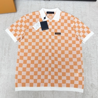 LOUIS VUITTON 루이비통 다미에 니티드 쇼트 슬리브드 폴로 1AATR7