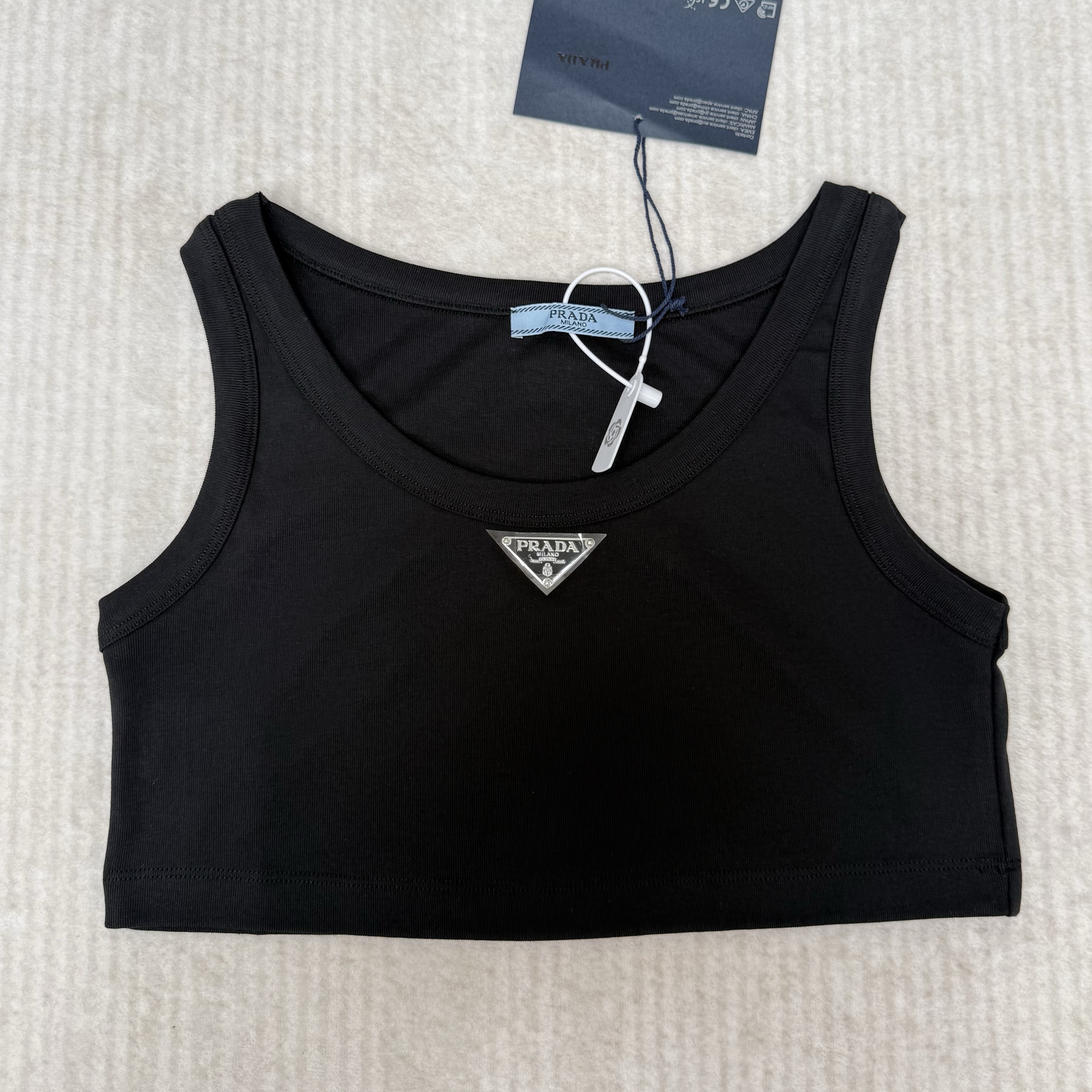 PRADA 프라다 저지 크롭 탑 (Jersey top)