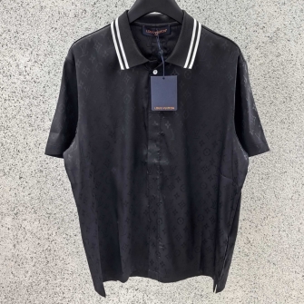 LOUIS VUITTON 루이비통 모노그램 무아레 자카드 숏슬리브 실크 셔츠 (Monogram Moire Jacquard Short Sleeved Silk Shirt) 1AGTP2 / 1AGTP1
