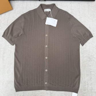 Brunello Cucinelli 브루넬로 쿠치넬리 코튼 버튼업 니트 셔츠 ( Cotton Button-Up Knit Shirt)