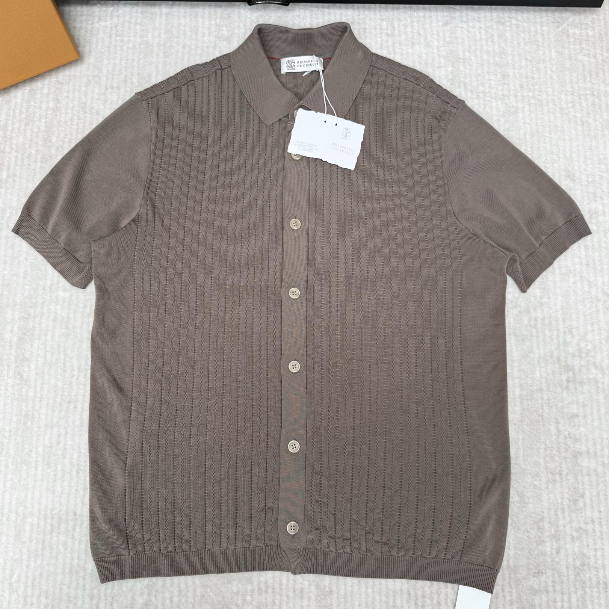 Brunello Cucinelli 브루넬로 쿠치넬리 코튼 버튼업 니트 셔츠 ( Cotton Button-Up Knit Shirt)