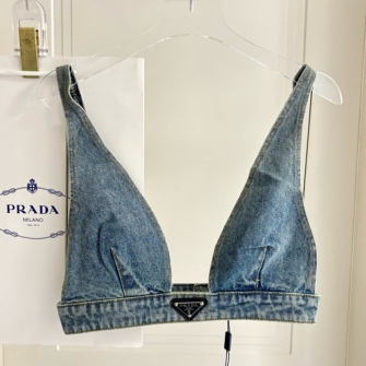 PRADA 프라다 오가닉 데님 탑 블루 #1825661
