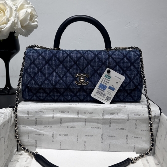 CHANEL 샤넬 26P 멕시 코코핸들 이스트웨스트 플랩백 (데님) AS6091