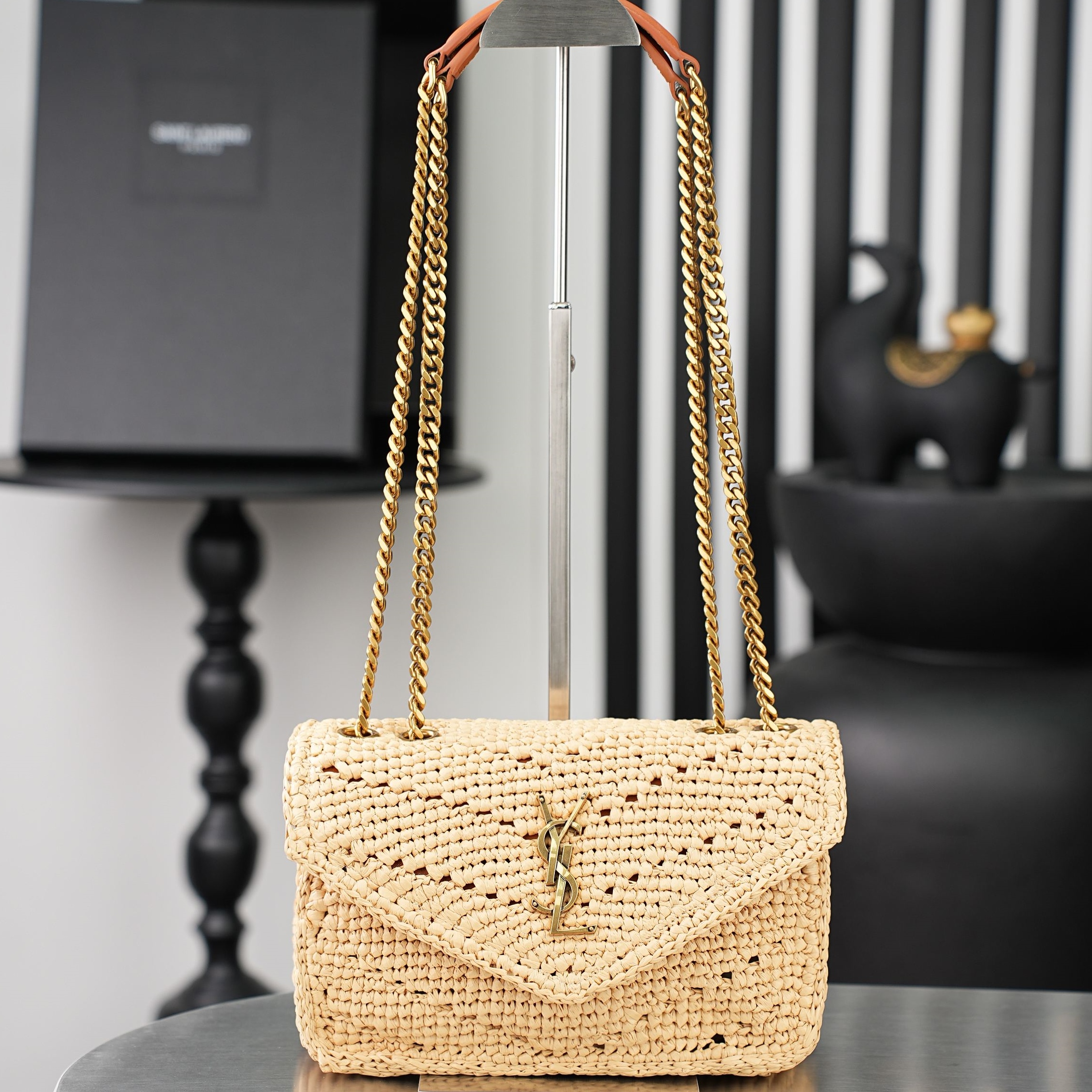 SAINT LAURENT 입생로랑 미니 라피아 숄더백 #868579