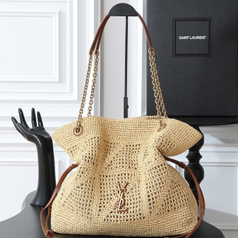SAINT LAURENT 입생로랑 라피아 드로스트링 Jamie shopping 쇼핑백 #838876