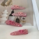 CHANEL 샤넬 CC 로고 핑크 크리스탈 스트라스 글리터 똑딱이 헤어핀 세트 (2pc)