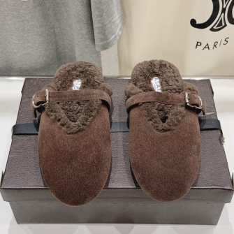 ALAÏA 알라이아 메리노 시어링 스웨이드 메리제인 발레 플랫 슈즈 #19146730