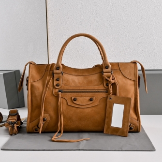 BALENCIAGA 발렌시아가 Lecity르시티 스웨이드 노루가죽 M 핸드백 (4칼러) 823058