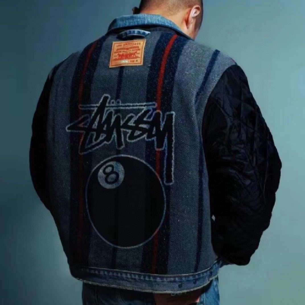 levi's x Stussy 스투시 x 리바이스 엠보스드 트러커 자켓 인디고