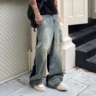BALENCIAGA 발렌시아가 디스트로이드 슈퍼 라지 배기 트라우저