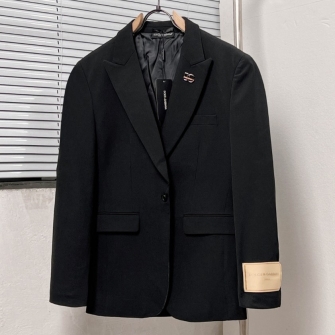 Dolce & Gabbana 돌체앤가바나 남성 DG 로고 크레스트 플라크 싱글 브레스티드 블레이저 자켓