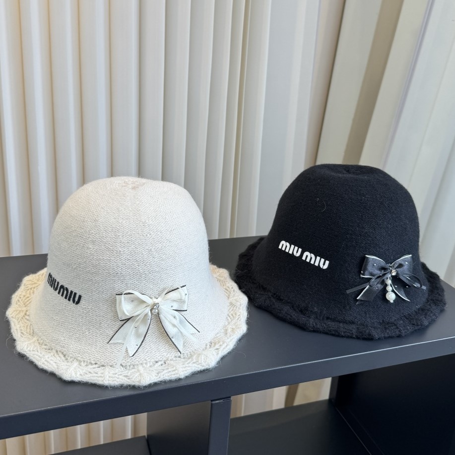 MIUMIU 미우미우 리본 크로셰 니트 버킷햇 #13376912